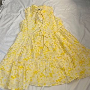 tiered floral yellow dress